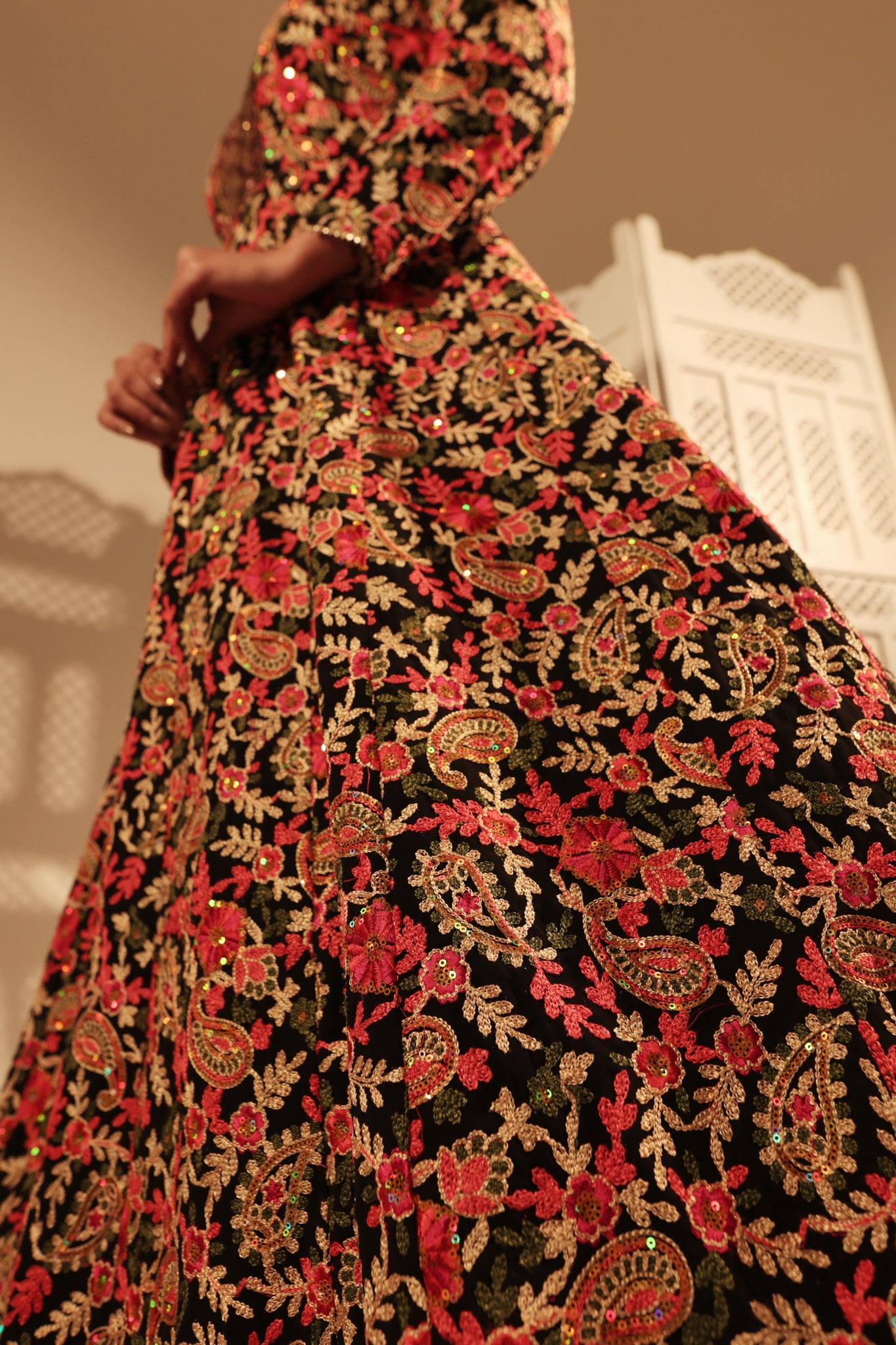 Georgette Aari Work Gown