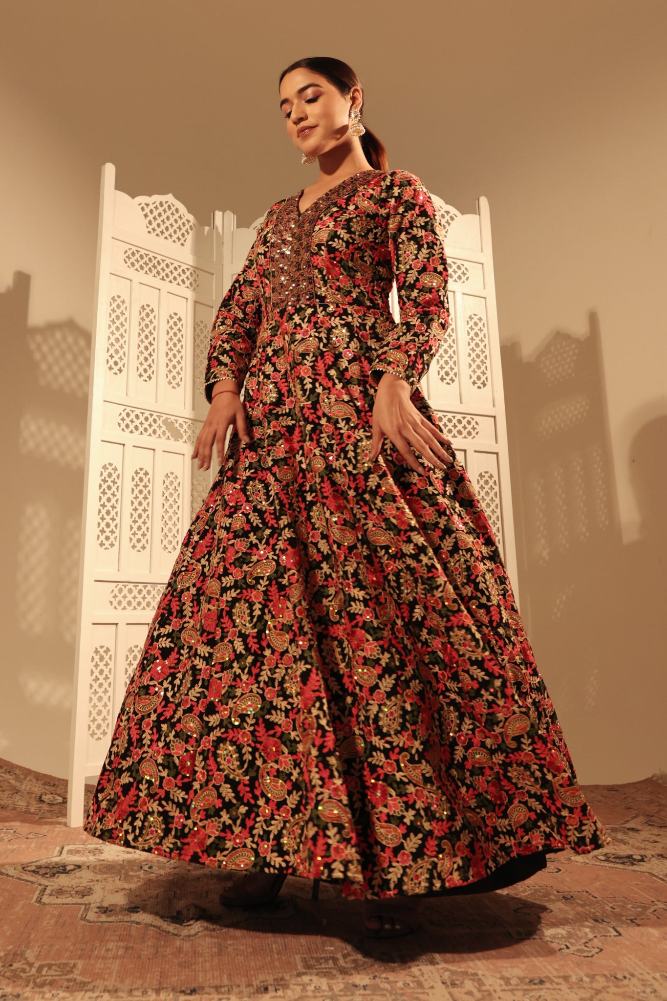 Georgette Aari Work Gown